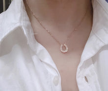 Load image into Gallery viewer, Towards Small horseshoe necklace horseshoe Rose Gold /Silver Necklace
